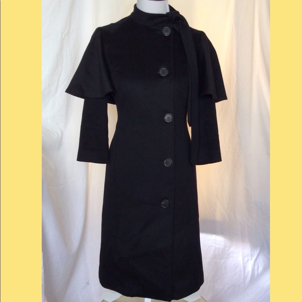 Paul Smith Blue Couture Black Cashmere Coat w/Mini-Cape